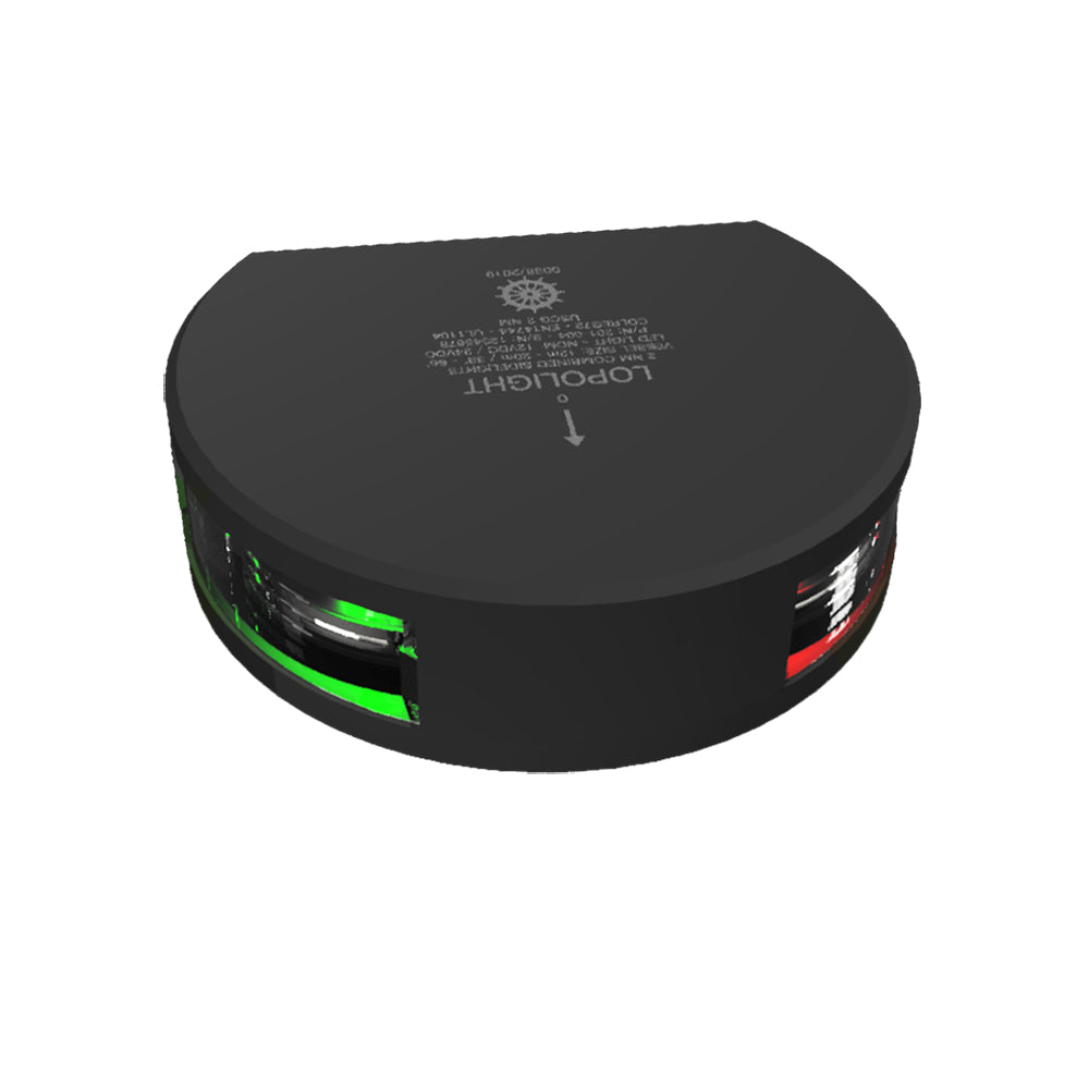 Lopolght Series 201004 Starboard Port Sidelight 2NM Vertical Mount GreenRed Black Housing 201004B